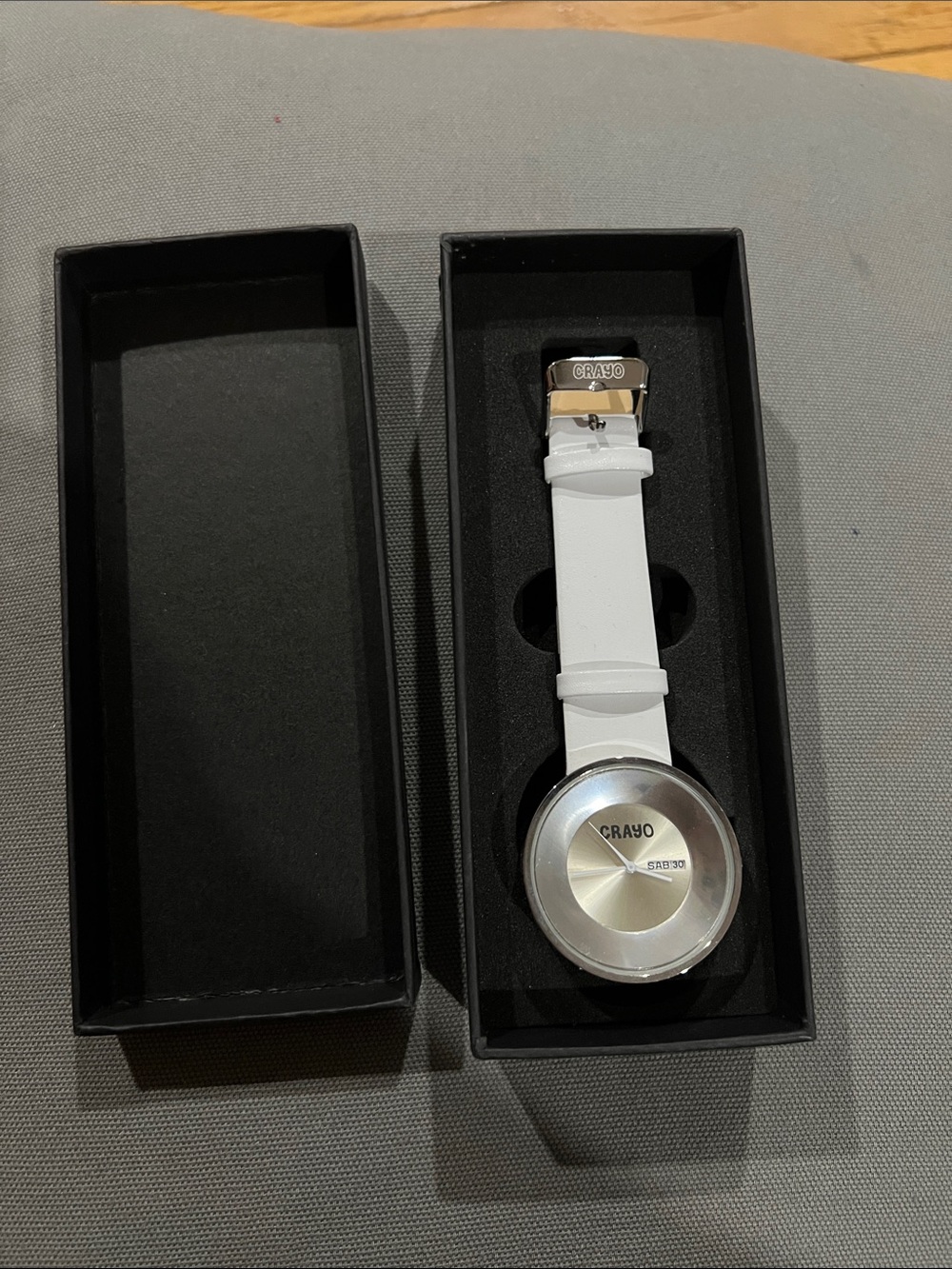 CRAYO Quartz White Leather Women’s Watch